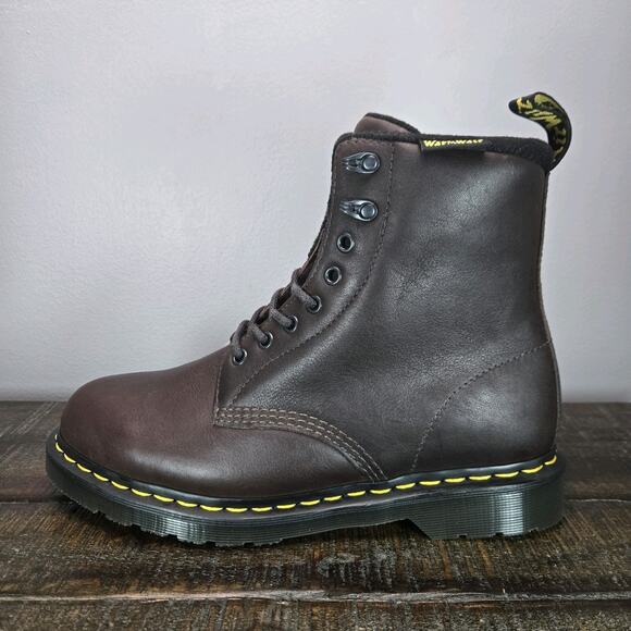 NEW Dr. Doc Martens 1460 Pascal Mens Size 9 Leather Combat Boots WarmWair Brown - Picture 7 of 12
